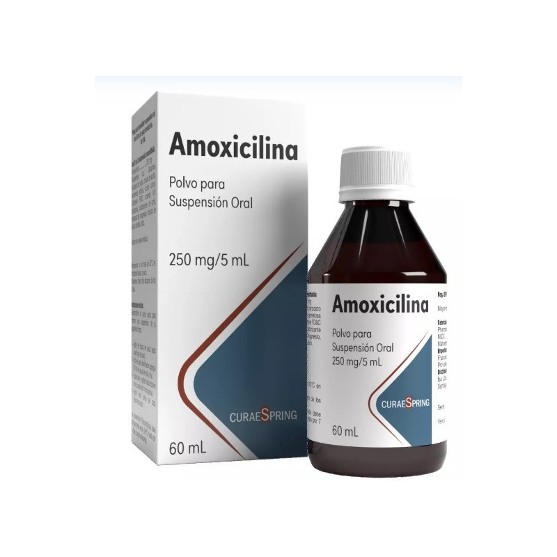 AMOXICILINA 250MG/5M SUS ORAL FCO 60ML (CURAESPRING)